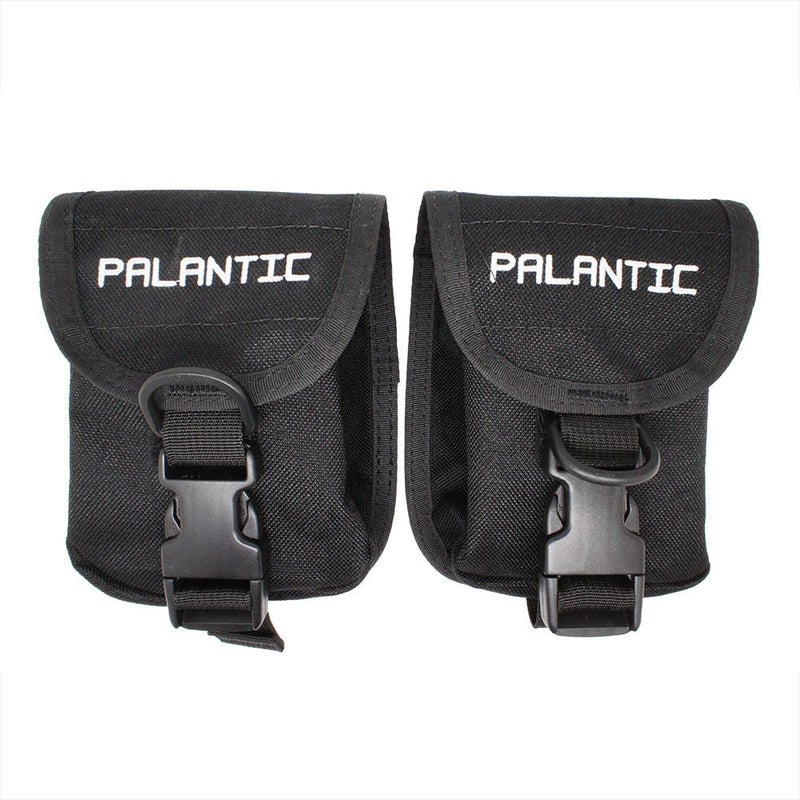Palantic جيوب وزن الغوص بالسكوبا بالانتك مع مشابك QR (زوج واحد) - قابلة للتعديل لحزام الخزان أو الخصر، سعة 5 رطل، أسود، قماش كوردورا® لتوزيع الوزن الأمثل وثبات في الماء - Image 1
